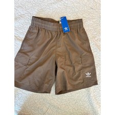 Adidas Originals Mens ESS Woven Cargo Shorts Trace Brown Trefoil Size Small