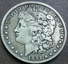 US 1892-S Morgan Dollar  **