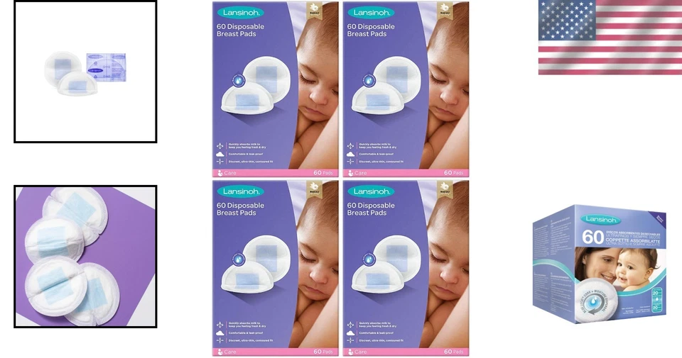 Almohadillas de lactancia suaves para mantenerse secas 60 quilates (paquete de 4) Foto 2 de 4