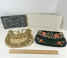 4 Beaded Evening Bags Purses Clutches Koret Walborg Vintage 1930-70s Lot