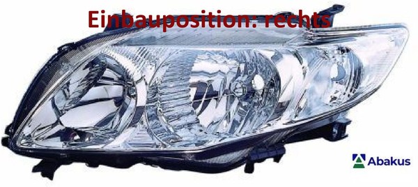 Abakus 212-11M7R-LD-EM Hauptscheinwerfer Rechts Scheinwerfer FüR Toyota-image