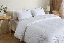 Enjoy Life White Duvet Cover Set 100 Cotton Queen Size - 3 Pieces Warm  Lux...