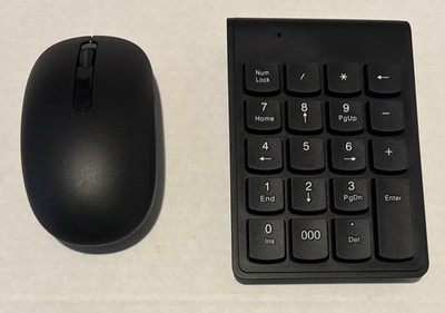 Wireless Numeric Keypad Mini 2.4G 19 Keys Number Pad and Mouse w/Batteries - New