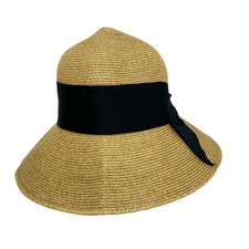 Auth LAURAASHLEY - Beige Black Other Fiber (paper) Hat