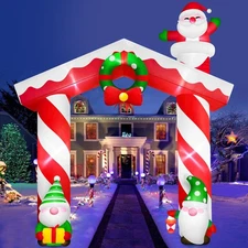 10 FT Giant Christmas Inflation Archway Outdoor Decoration, Blow Up Yard Deco...