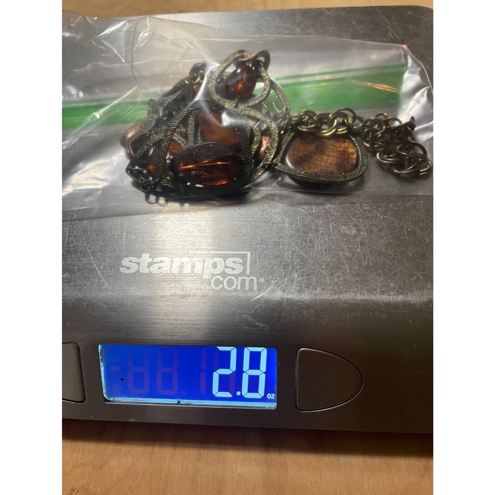 Ruby Rd Beaded Statement Necklace Bronze Tone Amb… - image 12