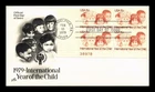 US COVER INTERNATIONAL YEAR OF THE CHILD FDC SCOTT 1772 PLATE BLOCK ARTCRAFT