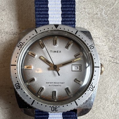 Vintage 1970s Timex Automatic Diver Ghost Bezel Tropical Dial M32