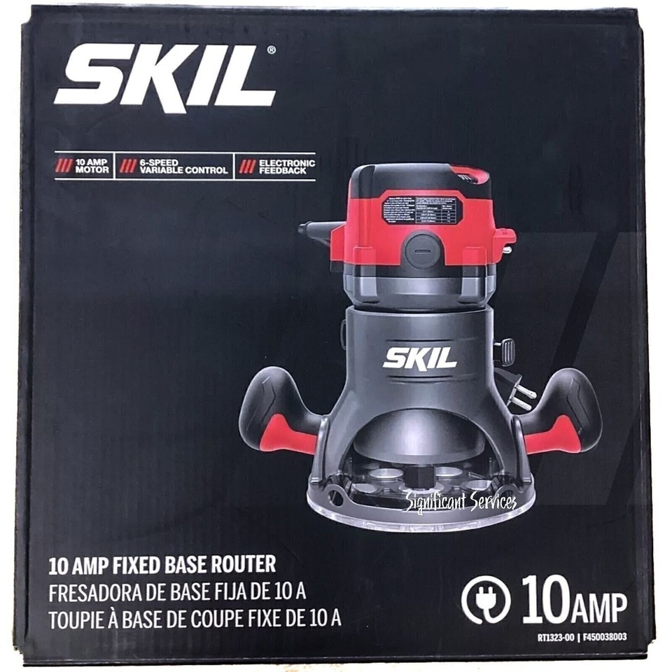 SKIL RT1323-00 10 Amp Corded Fixed Base Router Woodworking New ...