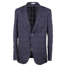 Boglioli Slate Blue Check Lightweight Wool-Silk 'K Jacket' Sport Coat 46R NWT