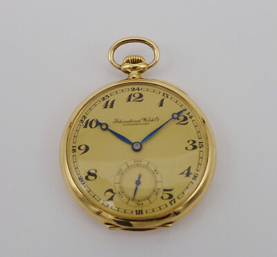 IWC Lepine Taschenuhr in 18 Kt/750 Gelbgold,  mit original Box und Papiere!