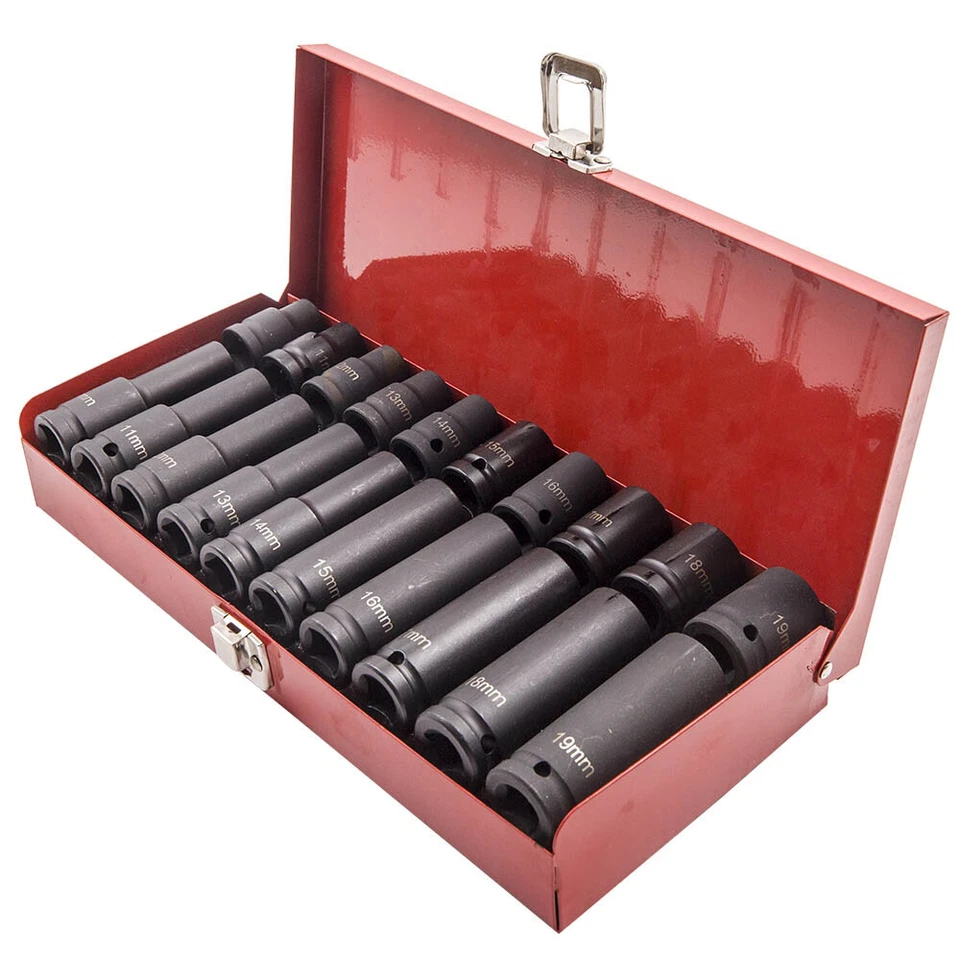 20x Jeu De Douilles De Clé à Chocs 1/2'' 10-19mm Impact Douilles Douilles à Choc - Photo 2/4