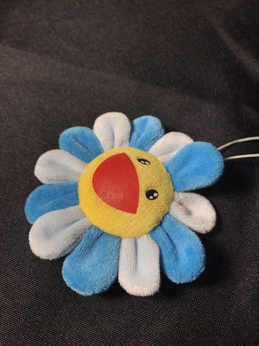 TAKASHI MURAKAMI BLUE WHITE FLOWER 3.5 INCH PIN JEWELRY SOFT
