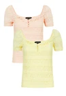 Dorothy Perkins Top Ladies Square Neck Top Blouse In Peach Lemon 8 10 12 14 16