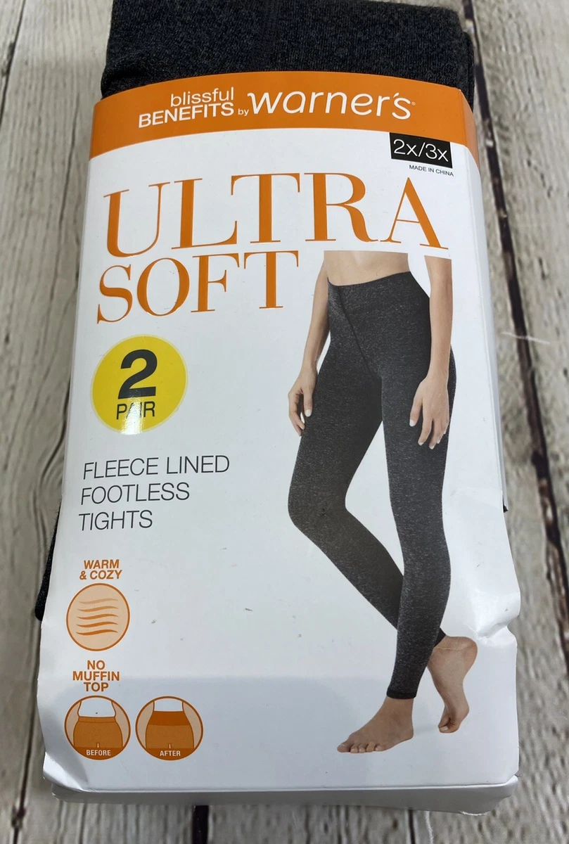 NWT Warner’s blissful Benefits Ultra Soft Fleece Footless Tights sz 2X /3X