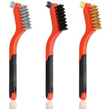 3 Pcs Wire Brushes for Cleaning Rust, Wire Brush Set - Brass/Stainless Steel