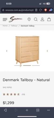 Brand new tallboy chest of drawers