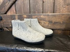Glerups Low Boot Gray Wool With Black Rubber Bottom - EU Size 35