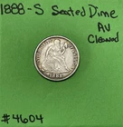 1888-S Seated Liberty Dime 10c AU About Uncirculated Cleaned
