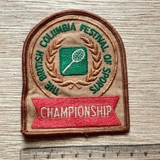 BADMINTON - Rare 80s The British Columbia Sport Festival Patch Badge B