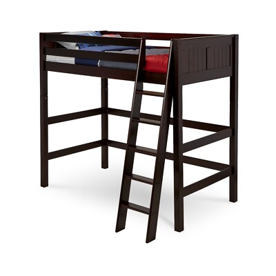Solid Wood, High Loft Bed, Twin Size, High Weight Capacity, Factory Direct-Brown