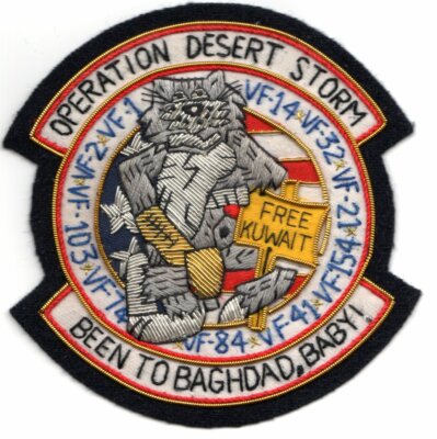 4'' NAVY F-14 TOMCAT OPERATION DESERT STORM BEEN TO BAGHDAD BABY JACKET  PATCH