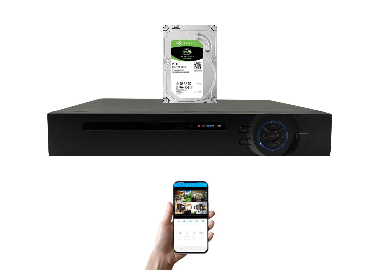 Evertech 16 Channel H.265 DVR with 2TB Hard Drive Office Sec