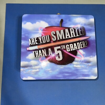 Are You Smarter Than A 5th Grader? Lunch Box Tin Metal Storage Container/Game