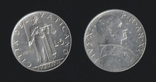 VATICANO 5 LIRE 1953 GIUSTIZIA - PAPA PIO XII - Q.FDC/aUNC QUASI FIOR DI CONIO