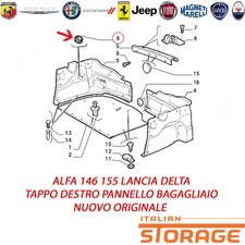 ALFA 146 155 LANCIA DELTA TAPPO DESTRO PANNELLO BAGAGLIAIO ORIGINALE 60809855