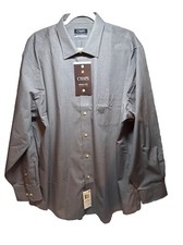 NWT Chaps Blue Regular Fit Button Up LS Shirt Men’s XXL 18-18 1/2 34-35