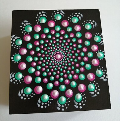 Handarbeit - einzigartige Geschenke von Di'Kat - schöne Mandala Design Holz Schmuckschatulle 
