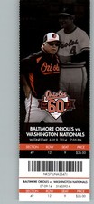 Washington Nationals vs Baltimore Orioles 7/9/2014 Full Ticket - Buck Showalter
