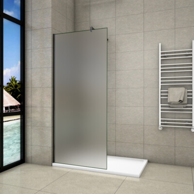 Walk in 10mm  Duschwand Milchglas NANO GALS Dusche Duschkabine Duschabtrennung