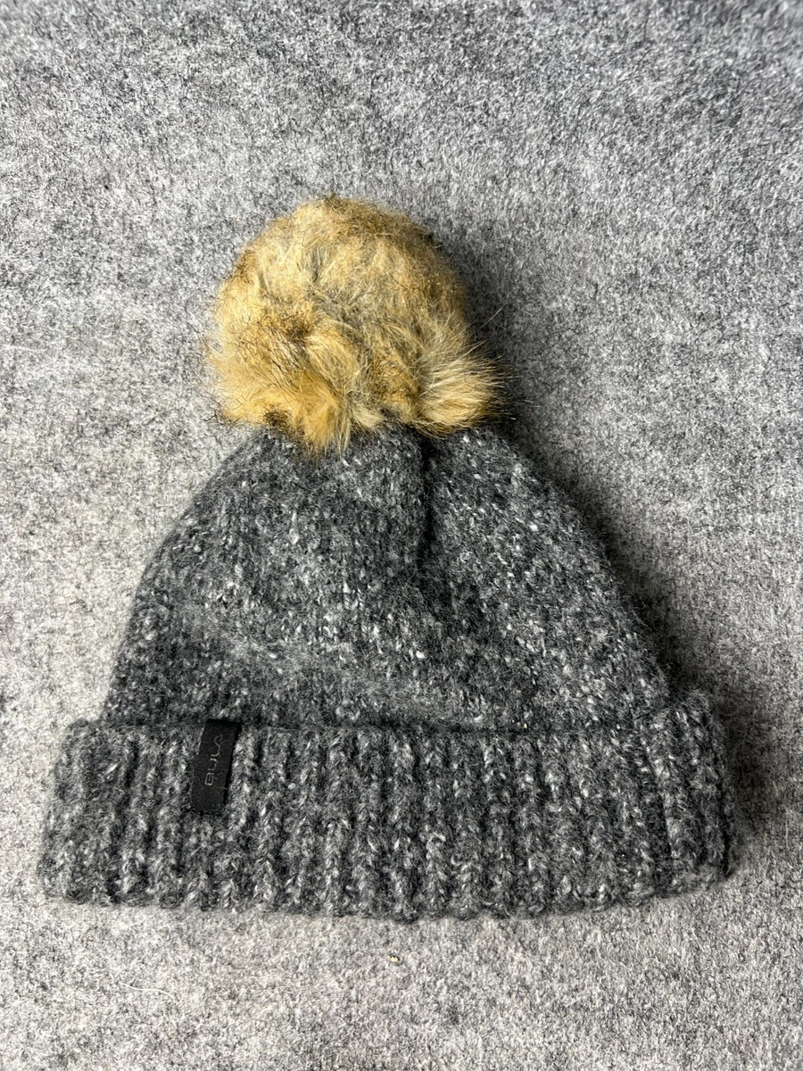 Bula Wool Blend Beanie Women's One Size Gray Pom Cuffed Ribbed