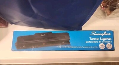 Swingline 10-Sheet Desktop Three-Hole Adjustable Punch, 9/32