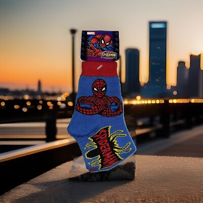 Spider-Man Vintage Kids Childrens Socks New NWT 2002 Marvel Y2K Size 5-6 1/2