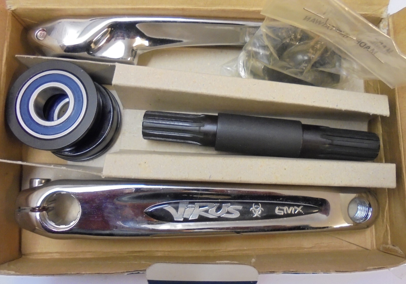 Virus BMX Sealed Bearing Three Piece Crank Set BMX 175mm Cranks eBay