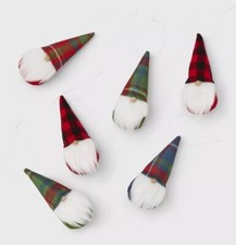 Wondershop  - 8 piece Fabric Gnome Christmas Tree Ornament Set