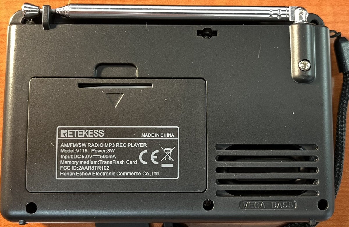 Retekess V115 Prix Radio Portable RETEKESS V115 - FM/AM/SW, Lecteur MP3, Enregistreur - Rechargeable USB - Compacte Et Légère Radio Rechargeable Retekess