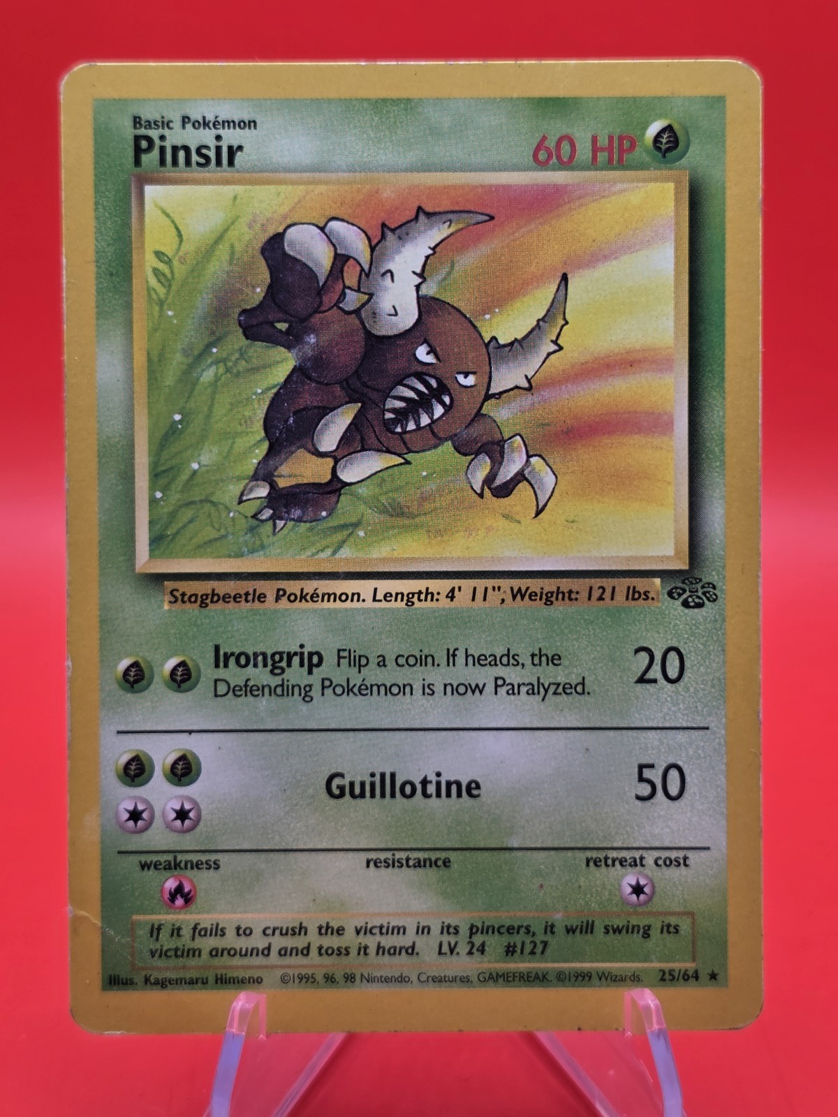 1999 Pokémon TCG Jungle Pinsir Rare 25/64 LP