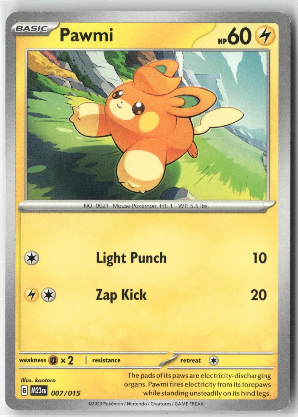 Pawmi 007/015 Pokemon English McDonald's Collection 2023 2023