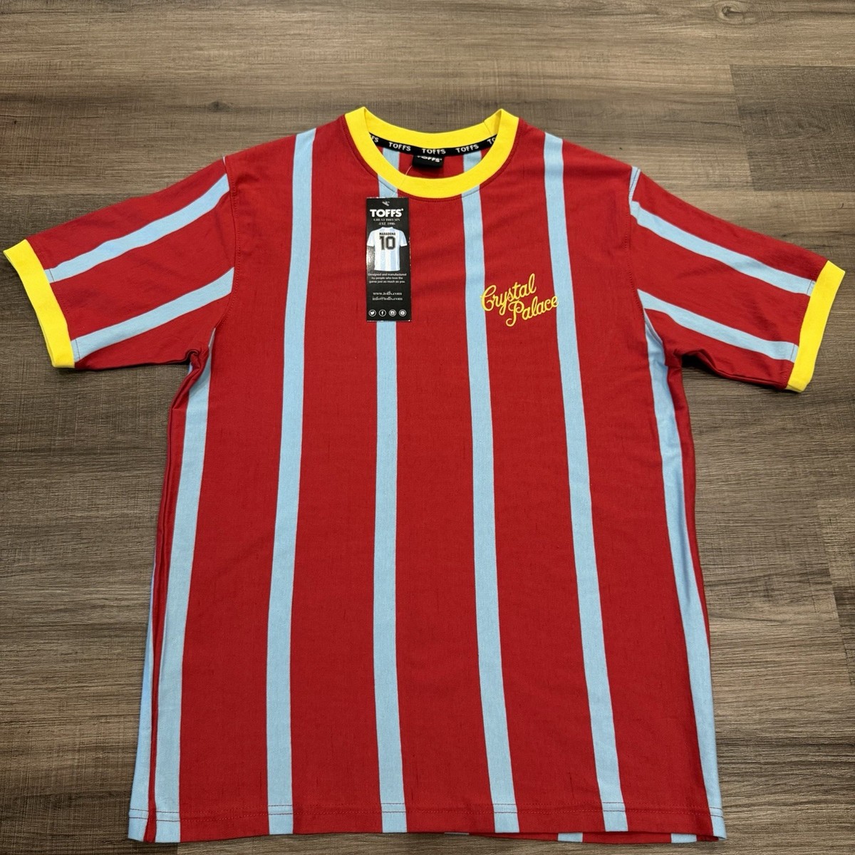 Toffs Crystal Palace FC Retro Soccer Jersey NWT Mens Large Red