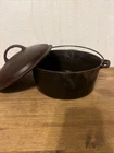 Vintage Lodge #8 Cast Iron Dutch Oven with Lid 10 1/4" w/ Lid & Wire Handle