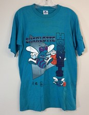 Charlotte Hornets Vintage Starter Tee Shirt Men  s Small Single Stitch 90s NBA
