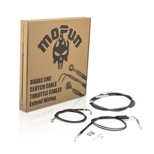  Throttle and Idle Cable Kit & Clutch Cable & Non-ABS Hydraulic 12"-14" Black