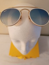 Ray-Ban Round Metal Blue Mirror Sunglasses Italian Retro Luxury