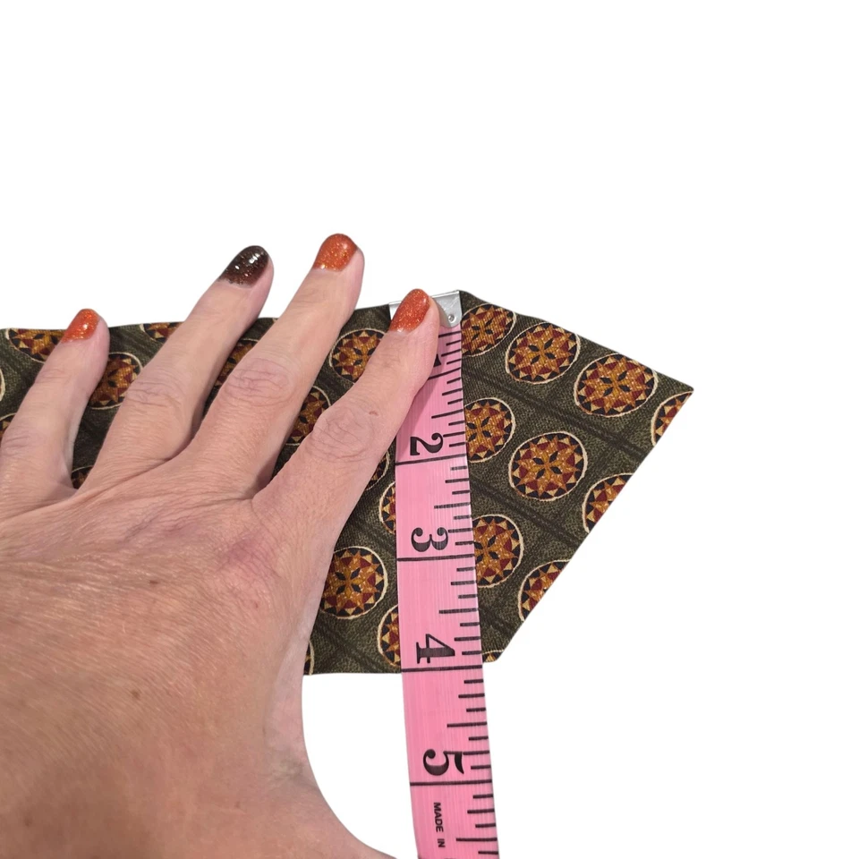 Corbata vintage con patrón de medallón de seda J.CREW verde naranja para hombre prendas de cuello de lujo Foto 2 de 4