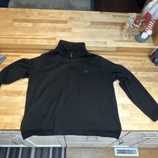 Wrangler Men's Black Fleece 1/4 Zip Pullover Sweatshirt Mock Neck Long Sleeve L