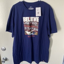 NIKE USA NATIONAL SOCCER MENS LOGO T SHIRT (XL) NWT NAVY BELIEVE UNITED STATES